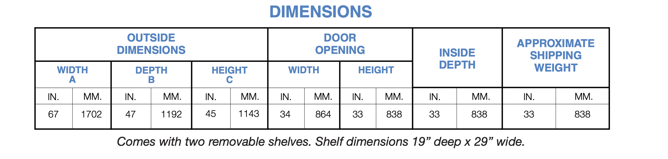 SP-13 Cleaning Oven Dimension